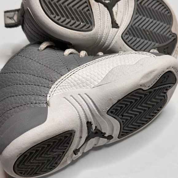 Nike Air Jordan 12 Retro Sneaker Toddler Size 6C Stealth White Leather Lace Up - Picture 9 of 11